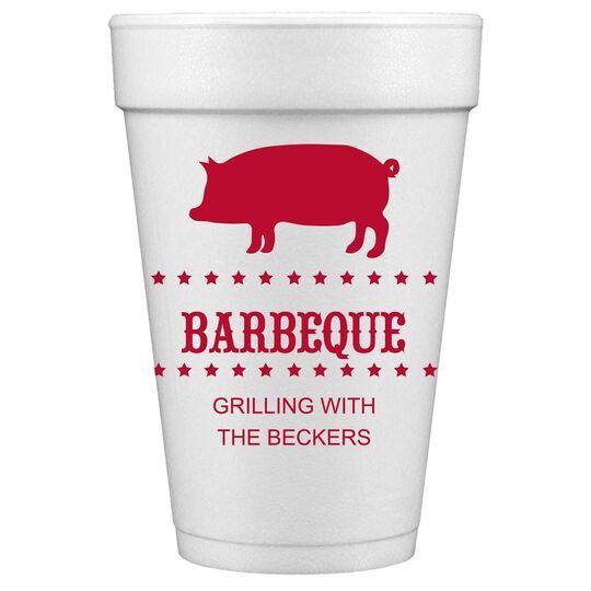 BBQ Pig Styrofoam Cups